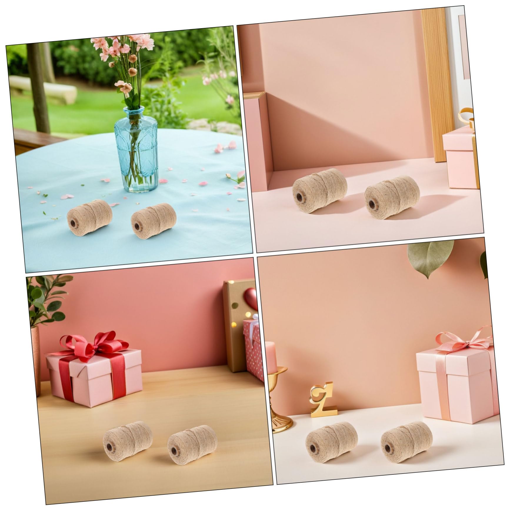 Toddmomy 2 Corda di Juta Naturale per Giardinaggio Fai da Te e Decorazioni Rustiche Spago Flessibile e Resistente per Legatura Confezioni Regalo e Progetti Creativi