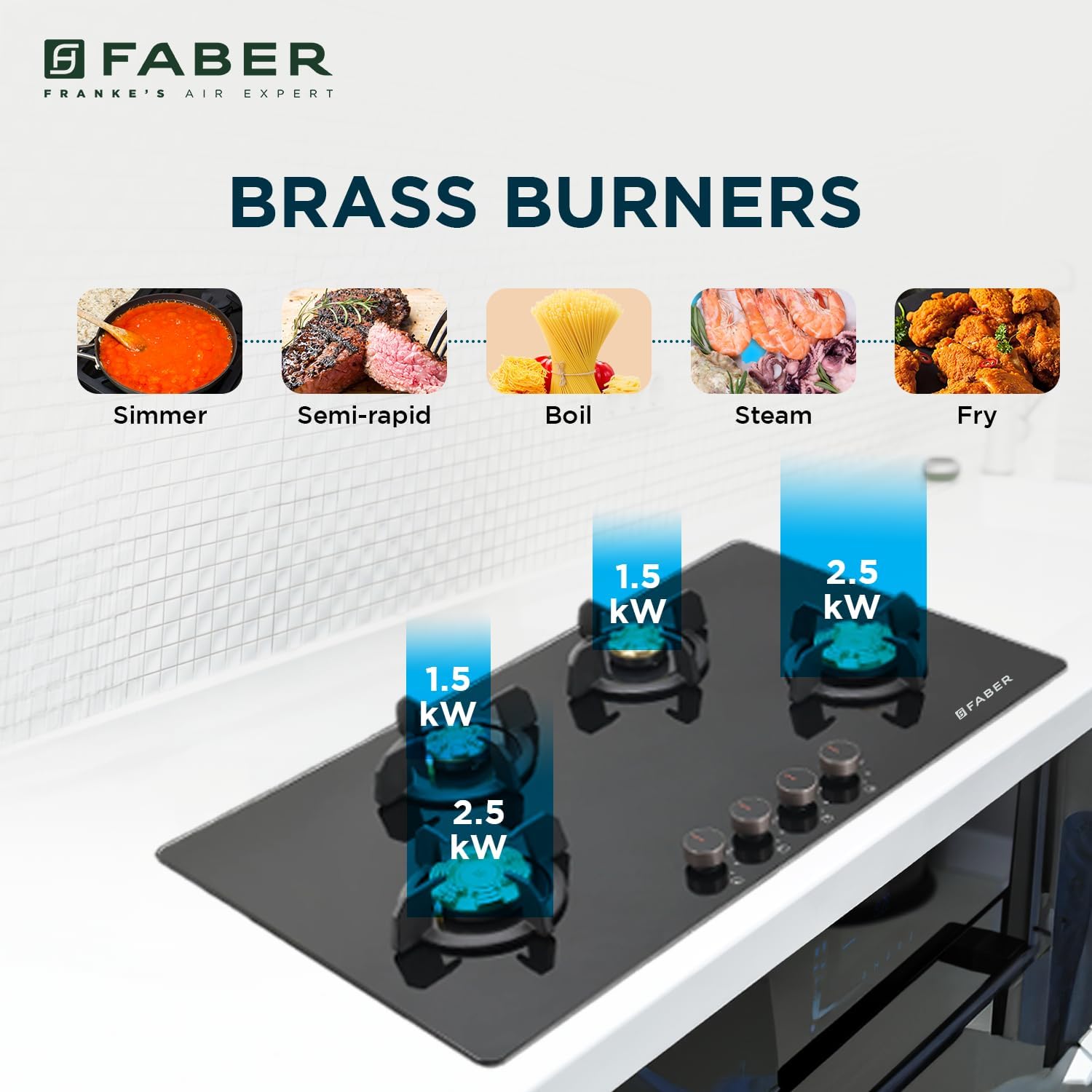 Faber HOB PRIME 90cm Gas Hob - Auto-Ignition -5 Faber HOB PRIME 90cm Gas Hob - Auto-Ignition -5