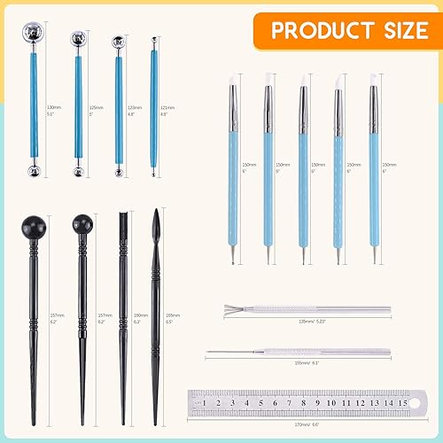 Miniatura 2 de Rustark 16 herramientas de arcilla polimérica, herramientas profesionales de escultura, herramientas de detalle de cerámica con bolígrafo de punta