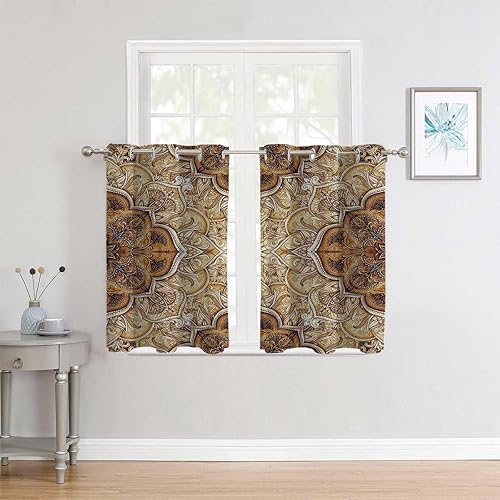 Miniatura 2 de Window Curtains Blackout Antique Grommet Short Blackout Blinds for Sliding Glass Doors Cortinas para Ventanas De Cuarto 55Inch Width by 55Inch