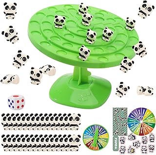 バランスゲーム 子供向け | パンダと木の積み木卓上パズル | 教育的バランスボードゲーム | 2人プレイヤー向け、親子向け、子供向け、友達向け、男の子向け、女の子向け、誕生日向け、クリスマス向け