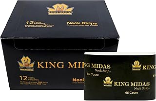 King Midas Neck Strips - 12 Pack Barber Neck Strips - Disposable Paper Neck Strips for Barber Shop - Professional Quality Stretch Paper Neck Band for Salon Style Hair Cut and Hair Styling
