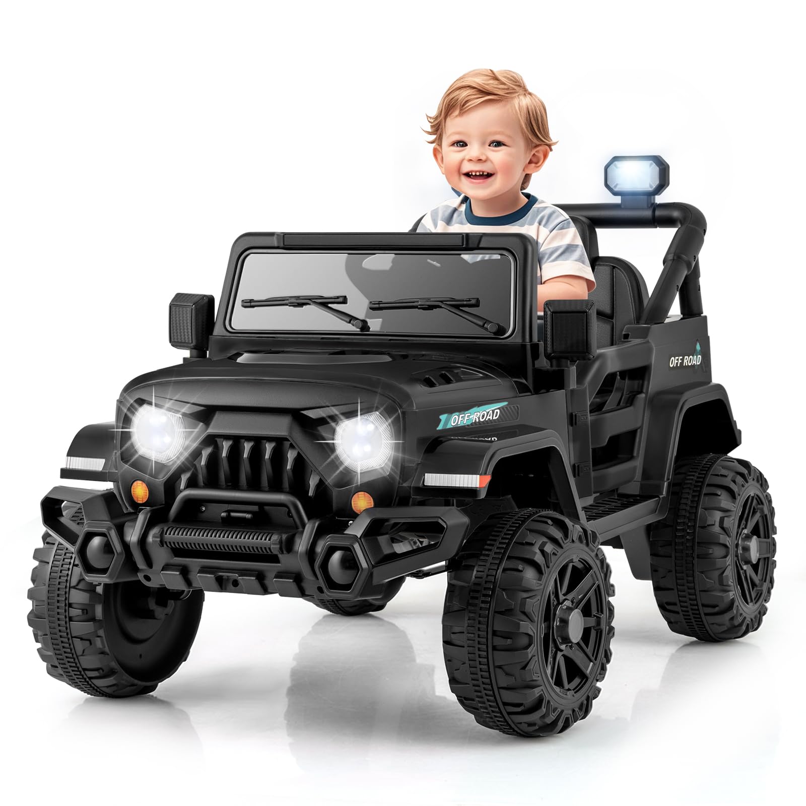 RELAX4LIFE Macchina Elettrica 12V, con Telecomando, con 3 Velocità, Clacson, Veicolo Elettrico per Bambini da 3 a 8 Anni (NERO)