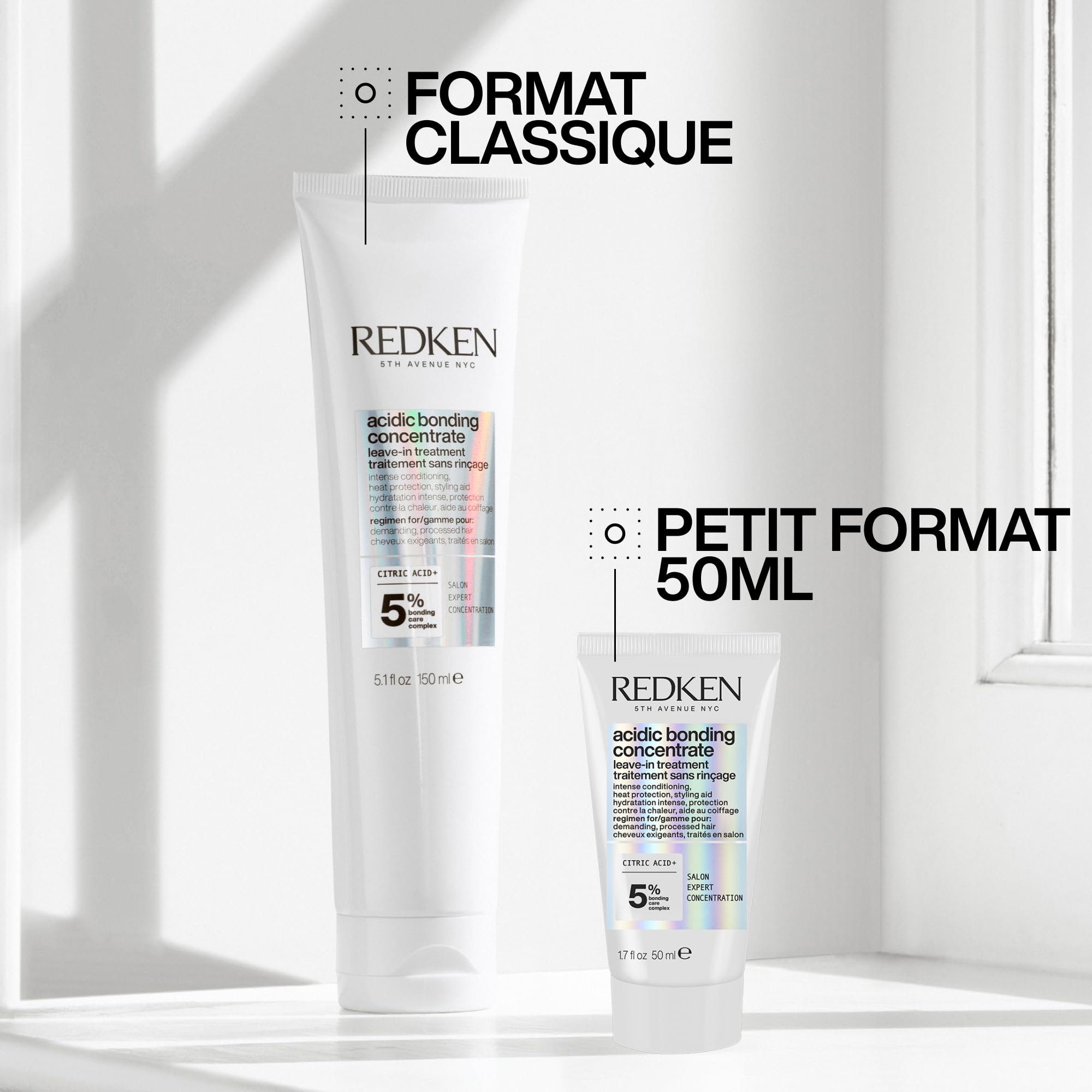 REDKEN - Soin Sans Rinçage Réparateur & Thermo-Protecteur pour Cheveux Abîmés à Très Abîmés - Transformation Capillaire Immédiate - Soin Bonding À L’Acide Citrique - Acidic Bonding Concentrate