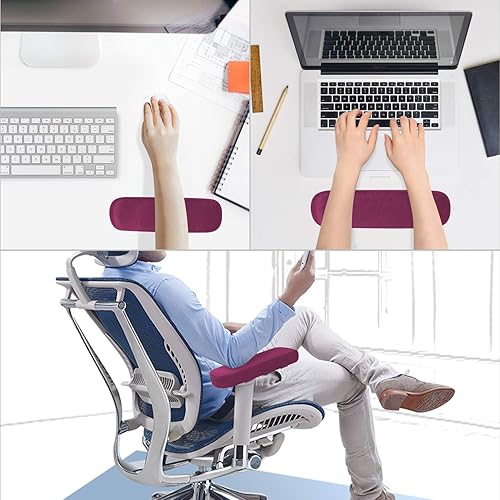 Miniatura 5 de MOSISO Almohadillas para reposabrazos de silla (paquete de 2), fundas de espuma viscoelástica para silla de hogar, oficina, cómodas, cojín para