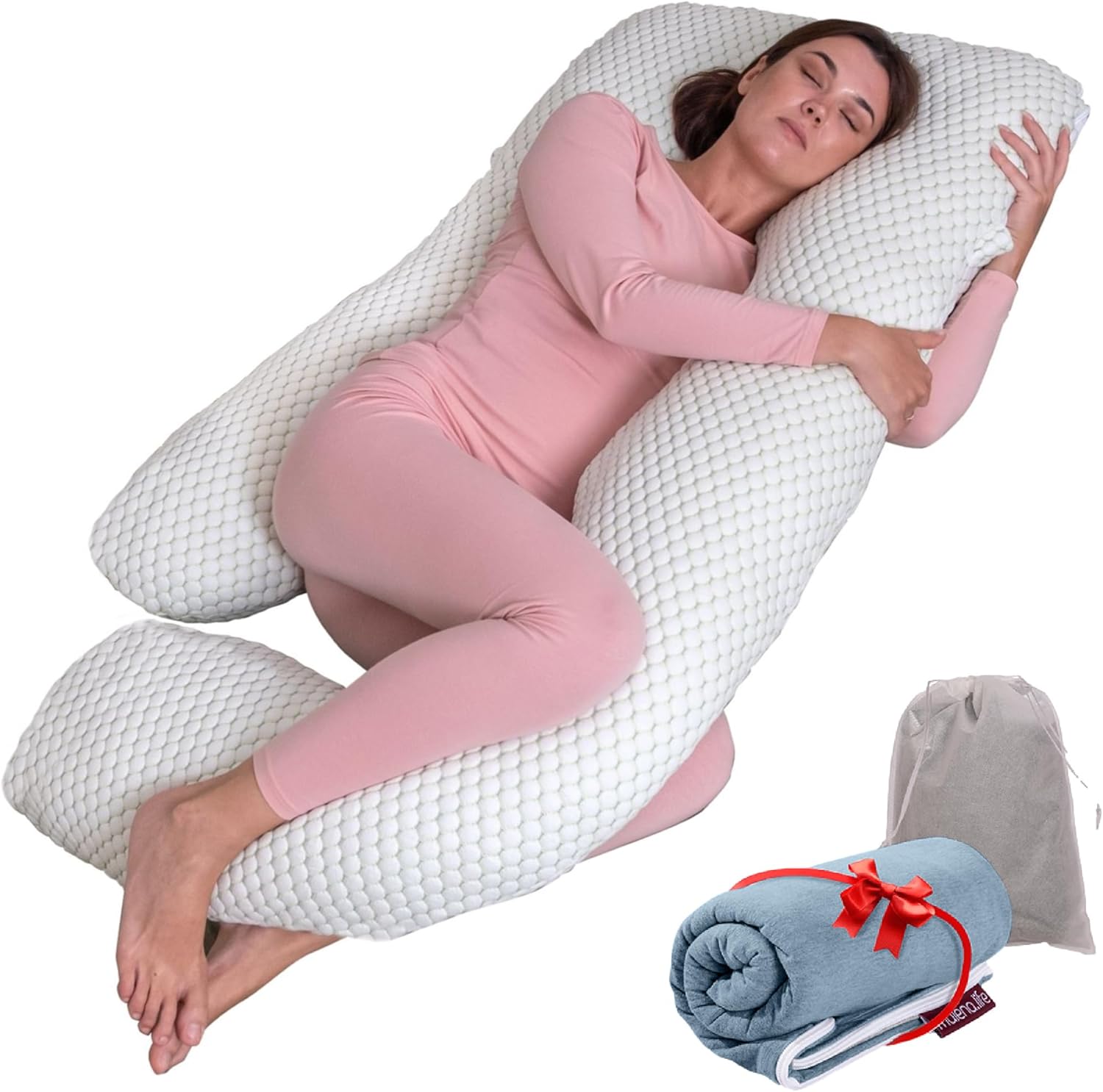 Schwangerschafts Kissen PVC - Inflatable Schlafkissen Für Schwangere Grau