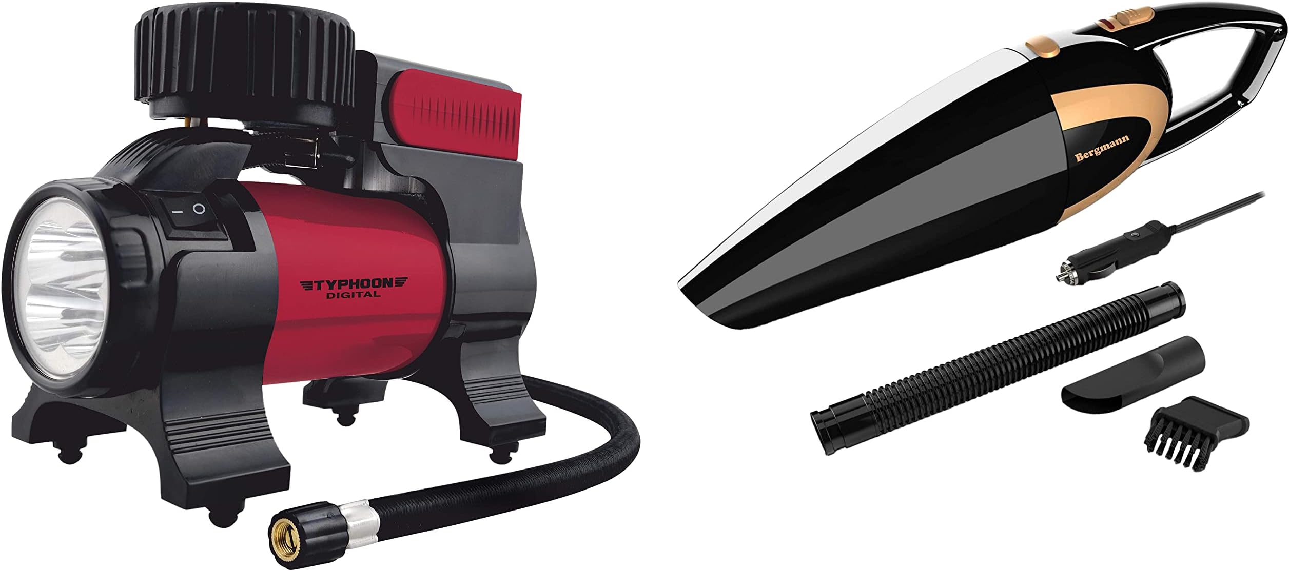 Bergmann Typhoon Digital HeavyDuty Metal Tyre Inflator with Auto CutOff & LED Light (BCT150D