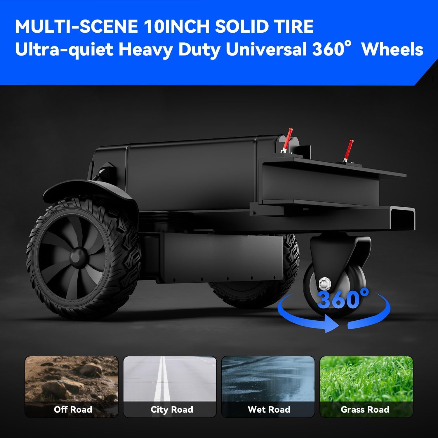 AONIU Electric Hand Truck Cart,Max Load 1100 Lbs Heavy Duty 1200W Power ElectricTrailer Dolly Utility Wagon Push Cart Electric Platform Flatbed Truck Cart for Warehouse Logistics Move House Garden