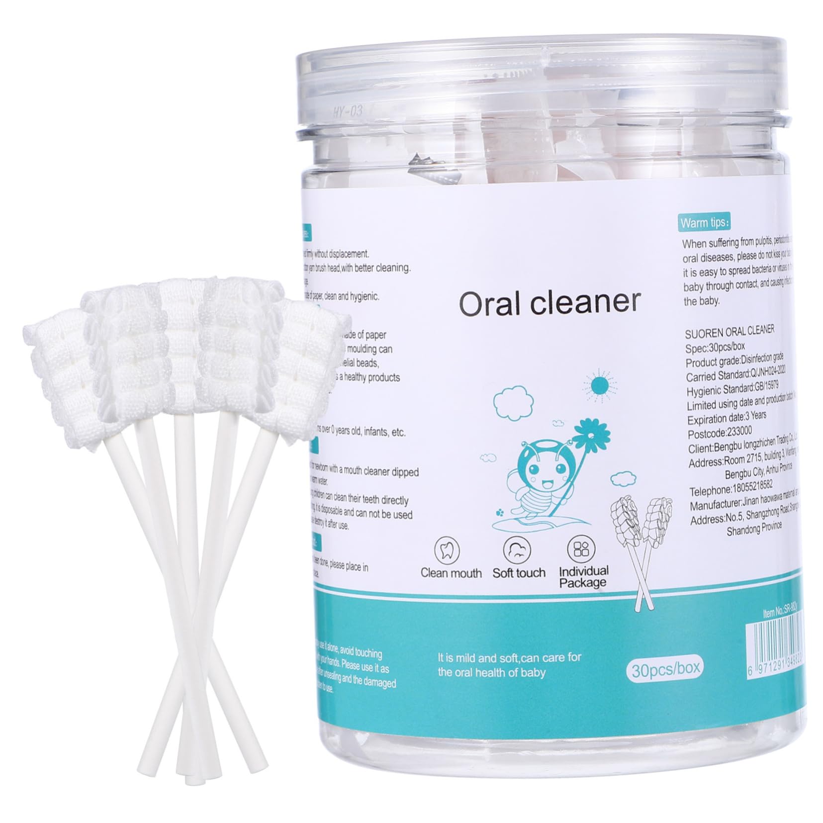 BCOATH Scraper Gauze 30pcs Baby Oral Set Soft Silicone Brush Safe Ergonomic Design for Boys and Girls