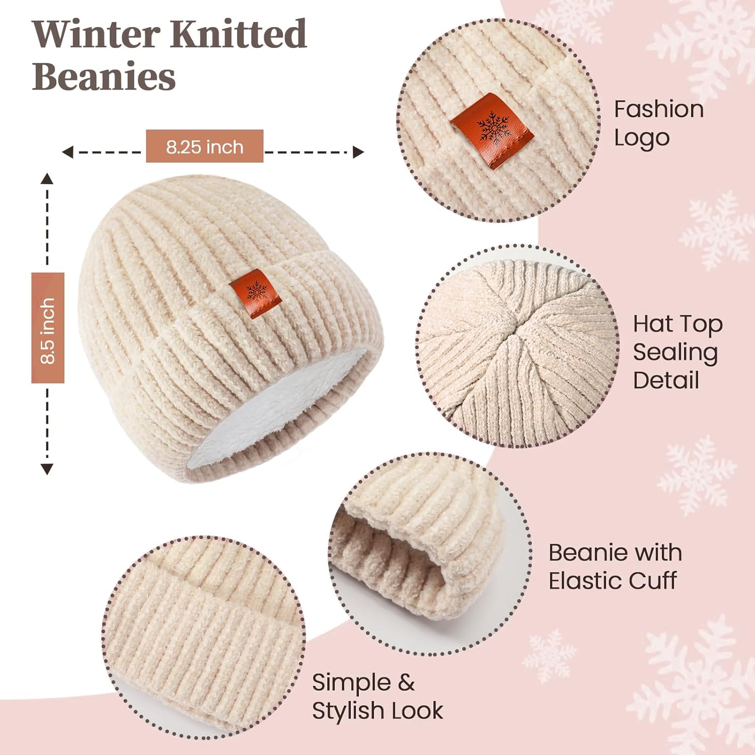 Winter Hat Scarf Gloves Set, 3-in-1 Knit Beanie with Fuzzy Lining, Touch Screen Mittens, Circle Scarf for Men Women - Image 2