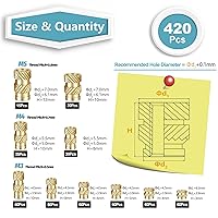 Vista 2 de Kadrick - Kit de surtido de 420 piezas de insertos roscados M3 M4 M5 para componentes de impresión 3D, tuercas moleteadas de latón métrico, inserto
