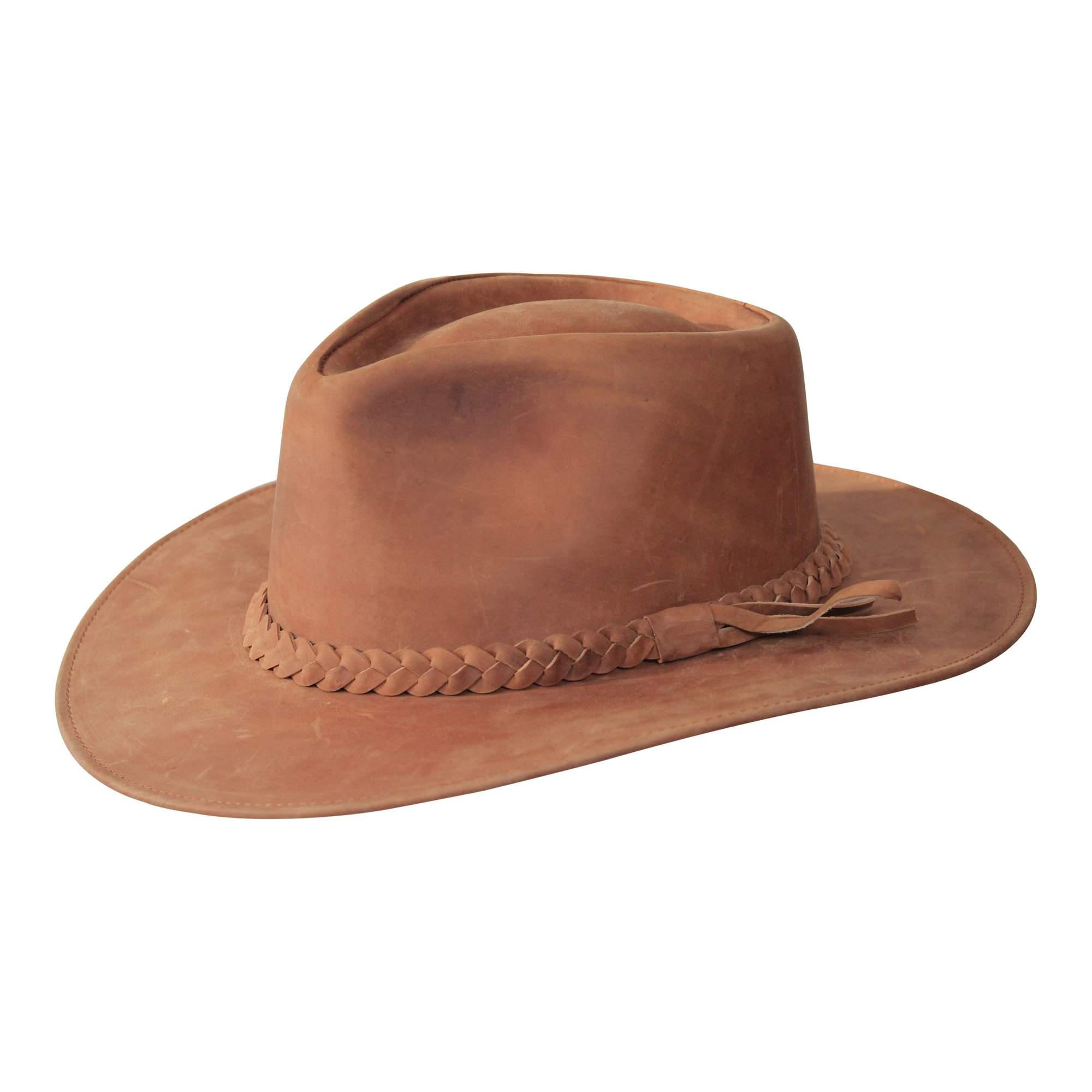 B&S Premium Leder Fedora - Hut mit breiter Krempe - Hochqualitatives Leder - Wasserabweisend