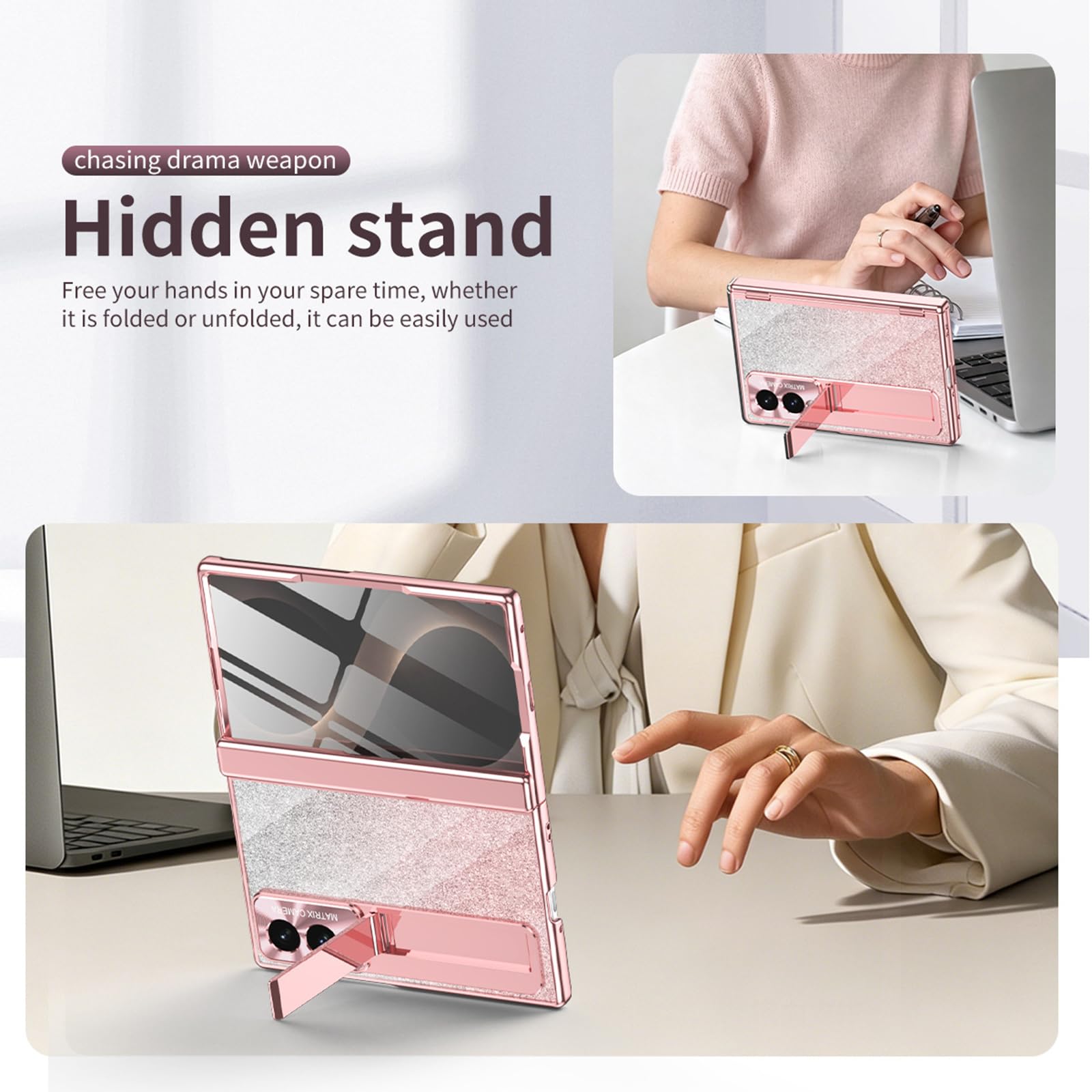 Błyszczące etui do Samsung Galaxy Z Fold 8, luksusowa galwanizacja