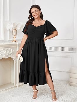SCOMCHIC Womens Plus Size Wedding Guest Cocktail Dresses