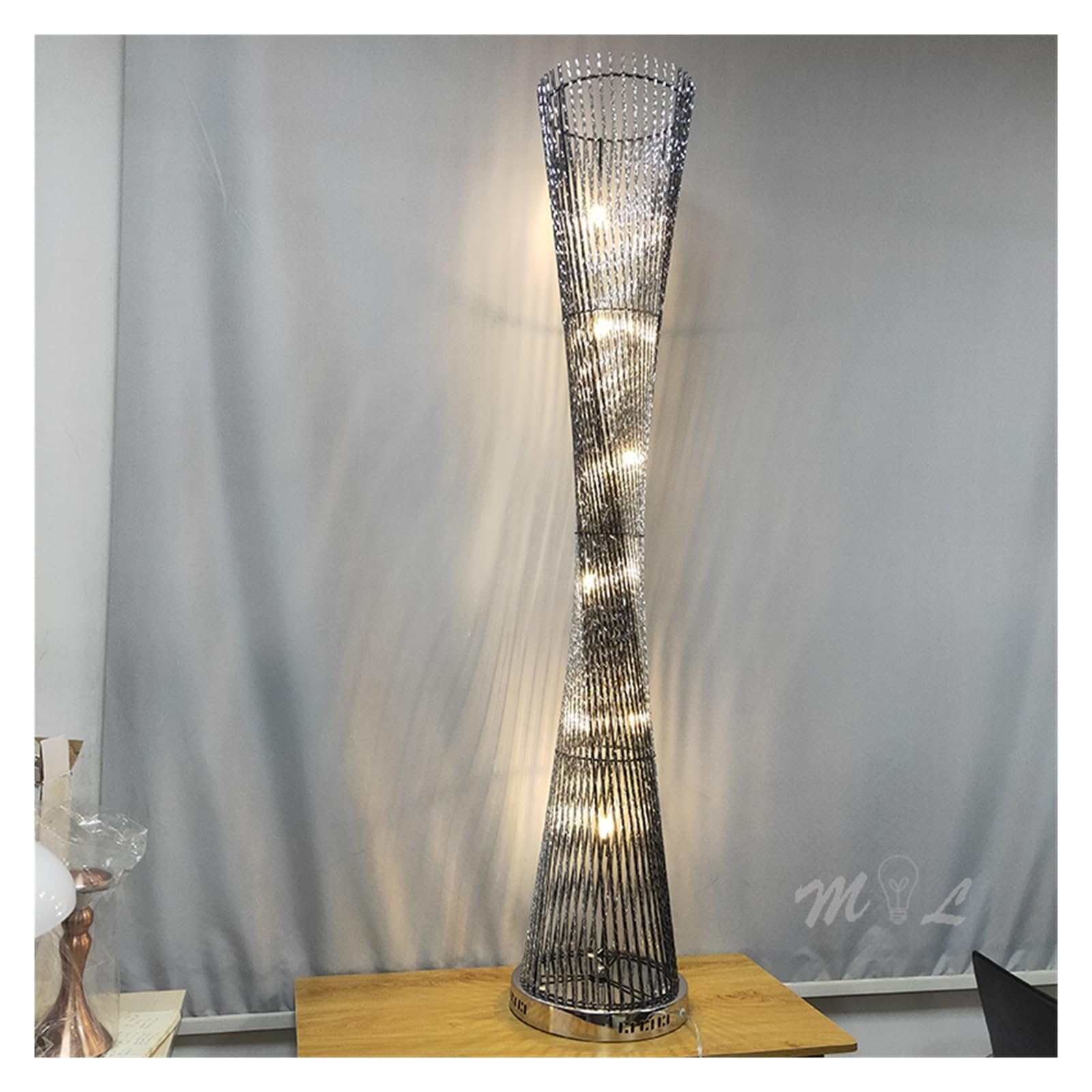 Lampa Stojąca Led Aluminiowa Wieża Podłogowa Do Oświetlenie Salonu Stojak Foyer Home Dekoracyjne Podłogowe AC90-26V Lampy Nowoczesna Do KażDego Pomieszczenia(3-color light,Black)