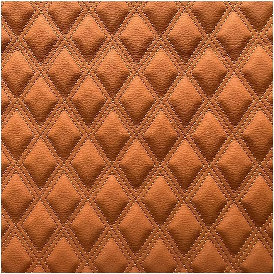 Faux Leather Quilted Faux Leather Diamond Fluted Car Seating Vehicle Upholstery Fabric，Diamond Square Stitch Faux Leather Leatherette (Size : 1.55×1m/5X3.29ft) (Color : Oranje, Size : 1.55X10m)