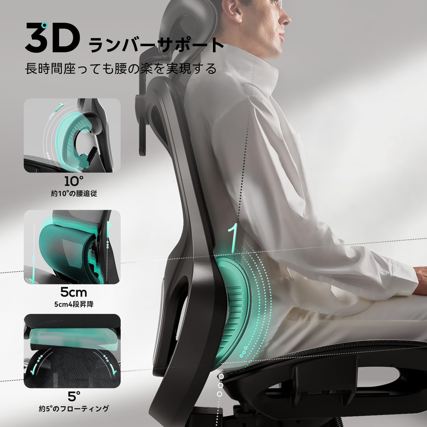 Amazon.co.jp: Hbada P2 オフィスチェア デスクチェア 椅子 テレワーク