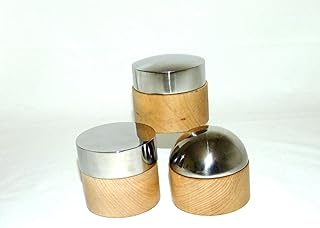 Set of 3 Domed Steel and Wood Bench Anvils for Forming and Shaping- High, Low, and Flat Dome Anvils