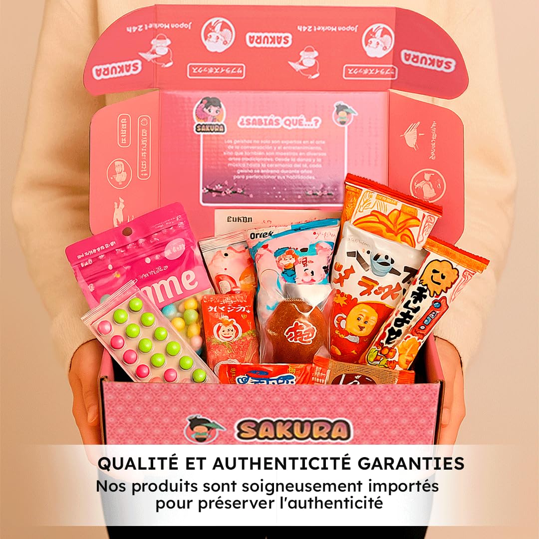 JAPON MARKET | Box Bonbon Japonais Premium | JapanBox Édition Spéciale | Bonbon Anniversaire Enfant | Assortiment Bonbons Avec Ramen, Snack Salé, Chocolats, Boissons, Biscuits | Sakura