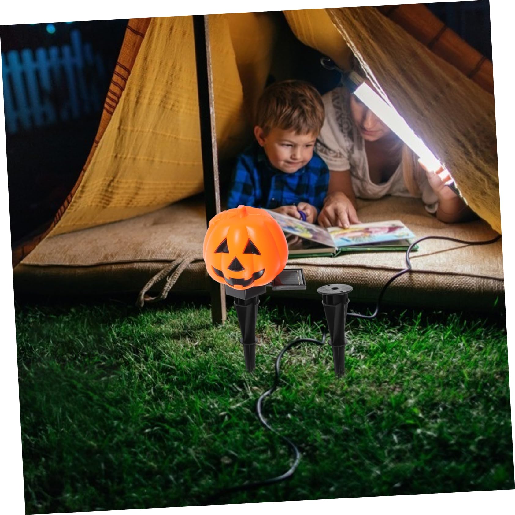 Parliky Luminous Floor Lamp Led Spikes Ground Stakes Sturdy Garden Stake Weatherproof Outdoor Lighting