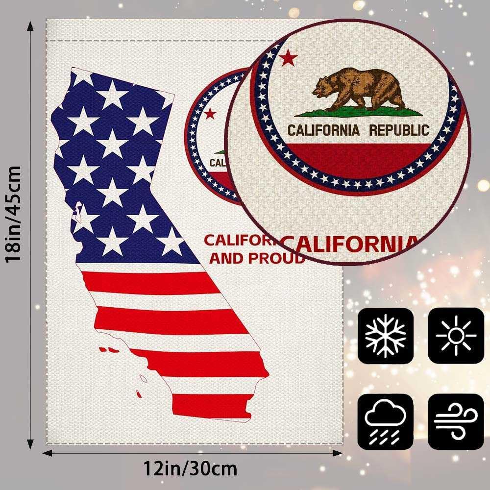California Flag-Californians and Proud Double Sided Garden Flag,12x18 Inches,Suitable for Lawn,Party,All Seasons-Decorative Banner,Flag Holder Not Included - Image 4