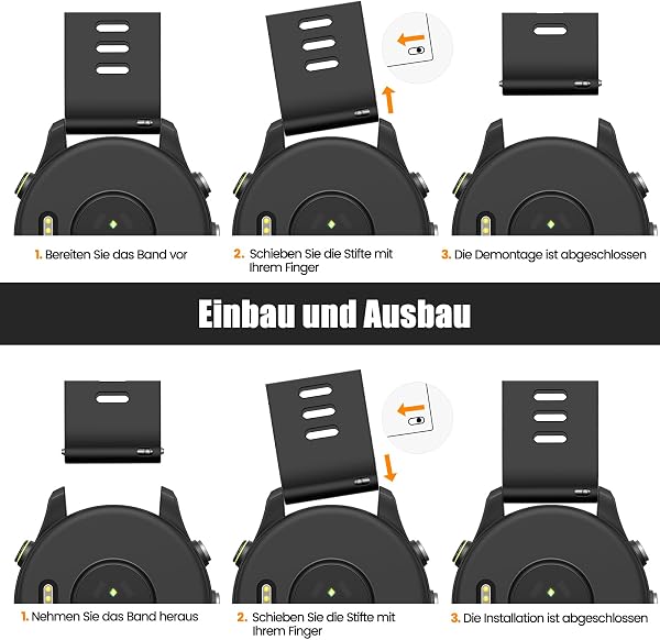 ANBEST Silikon Armband Kompatibel mit Garmin Forerunner 255/Vivoactive 4/Venu 2 Replacement Armband für Gear S3/Huawei Watch GT Ersatzarmband für Women & Men - 5