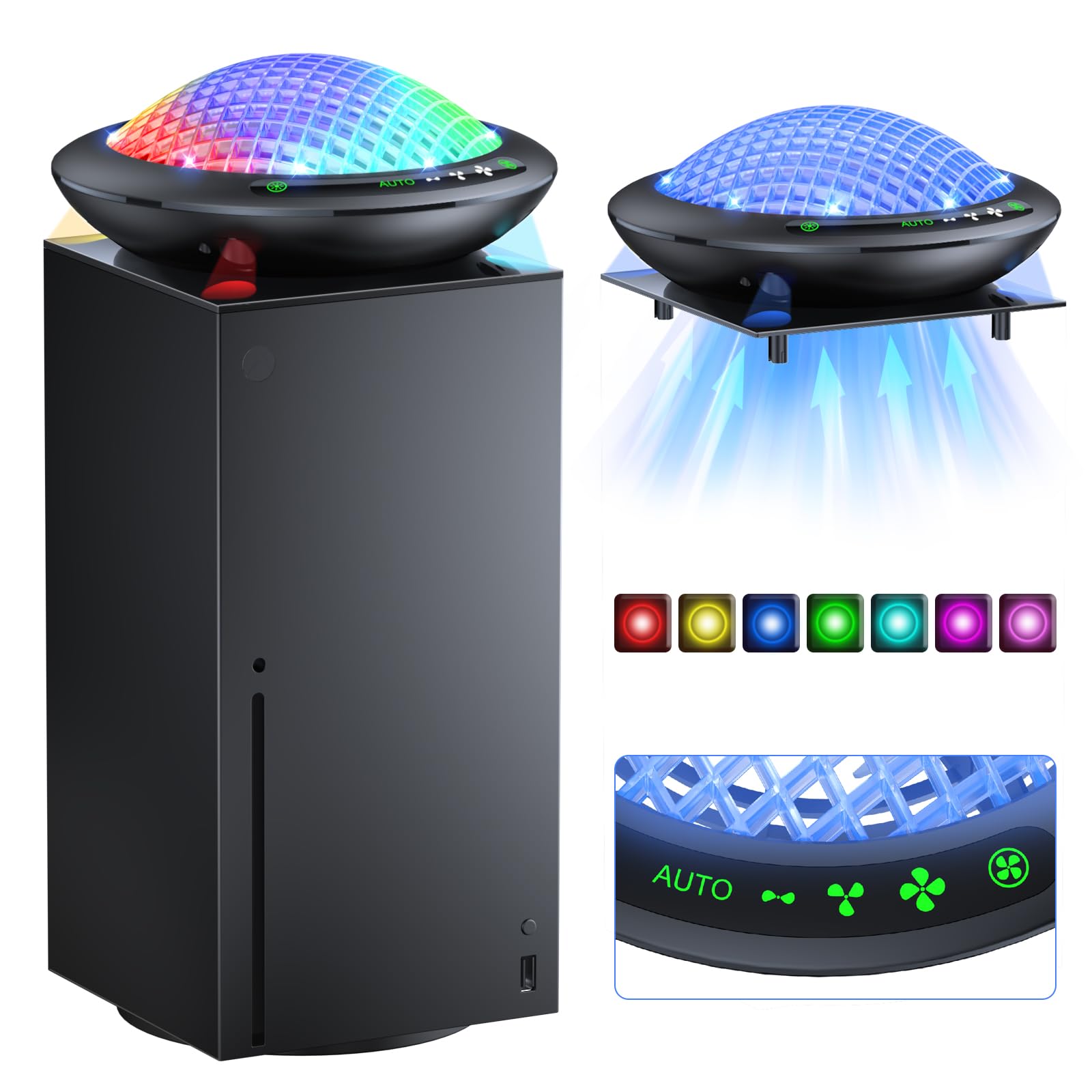 UFO Cooling Fan for Xbox Series X YUANHOT Auto Mode Cooling System for Series X Console Cooler for