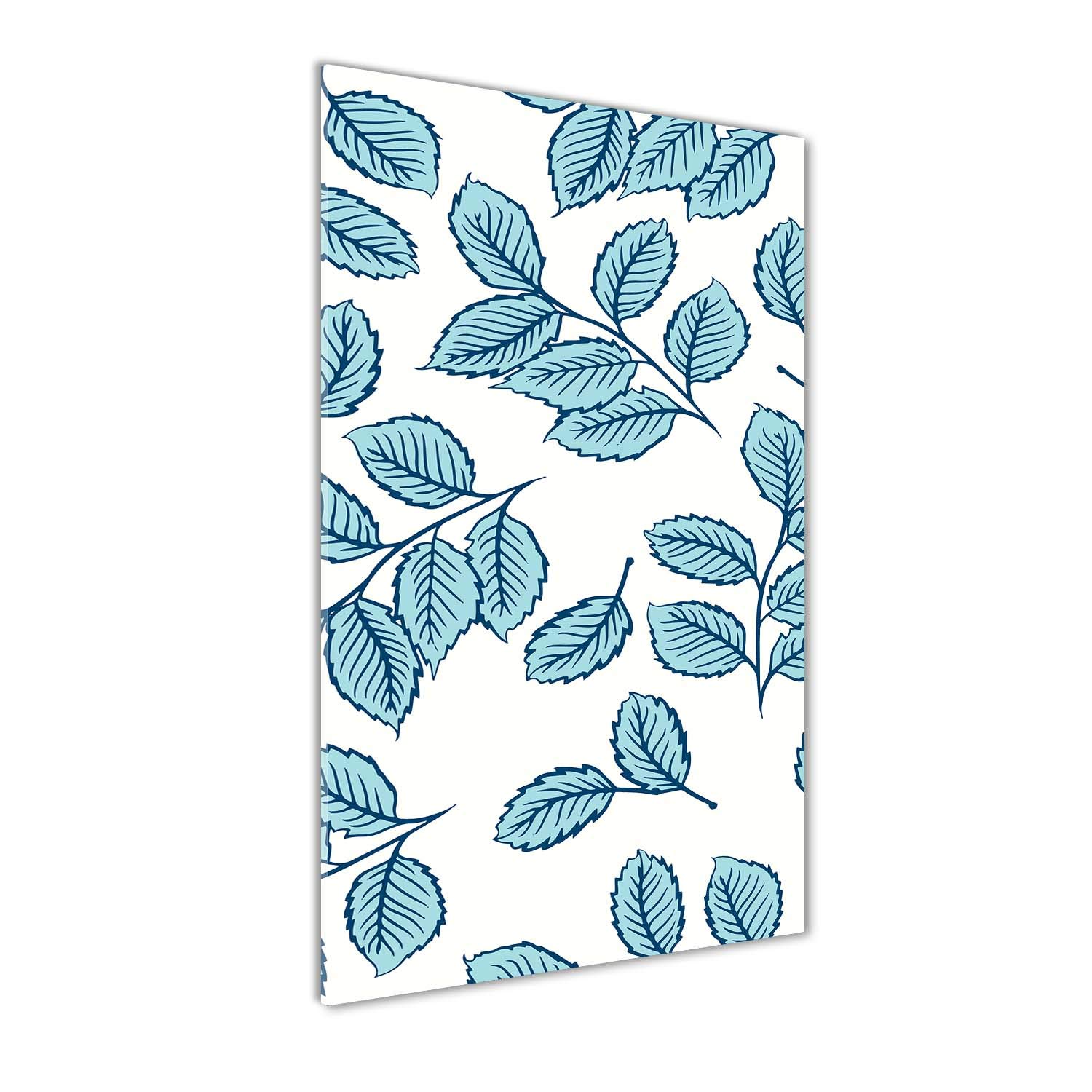 Tableau en plexiglas de qualité supérieure 70x140 cm art mural fleurs bleu moderne