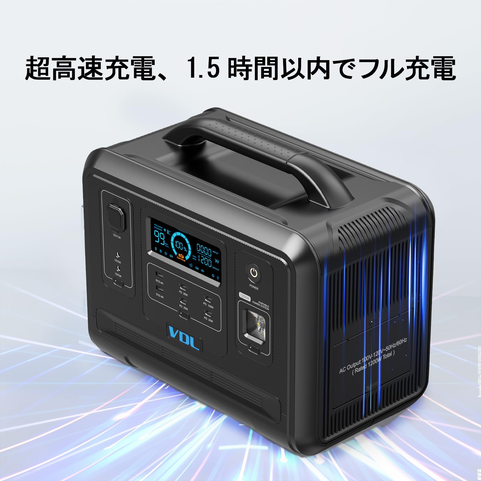PryMAX ポータブル電源 1200W 大容量 1110Wh/300000mAh ポータブル電源 