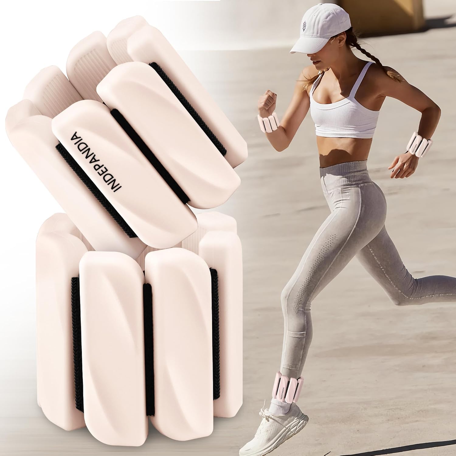 Wrist & Ankle Weights for Women and Men, 2lbs/4lbs Pairs Adjustable Silicone Weighted Bangles for Arm & Leg Workouts, Perfect for Pilates, Barre, Yoga, Walking & Home Fitness 24055