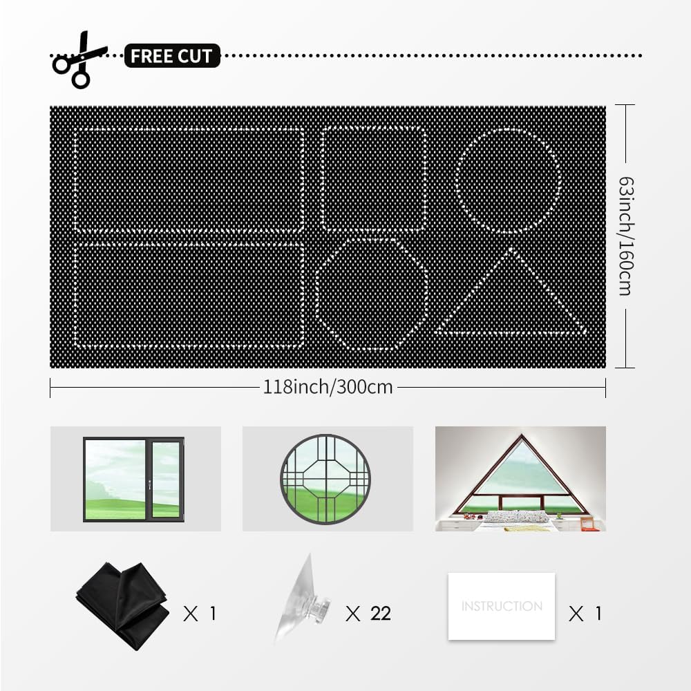 SCHRLING No Drill Cordless Light Filtering Window Shade, 63" W x 118" L with Suckers, for Living Room, Bedroom
