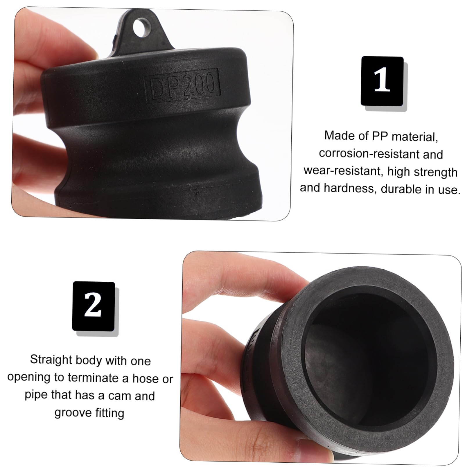 2 Stück Camlock Nockenschloss Staubverschluss aus Verschleißfestem Pp mit Hoher Härte Dn50 2 Pumpenadapter für Gartenpumpe Zubehör und Ibc Behälter