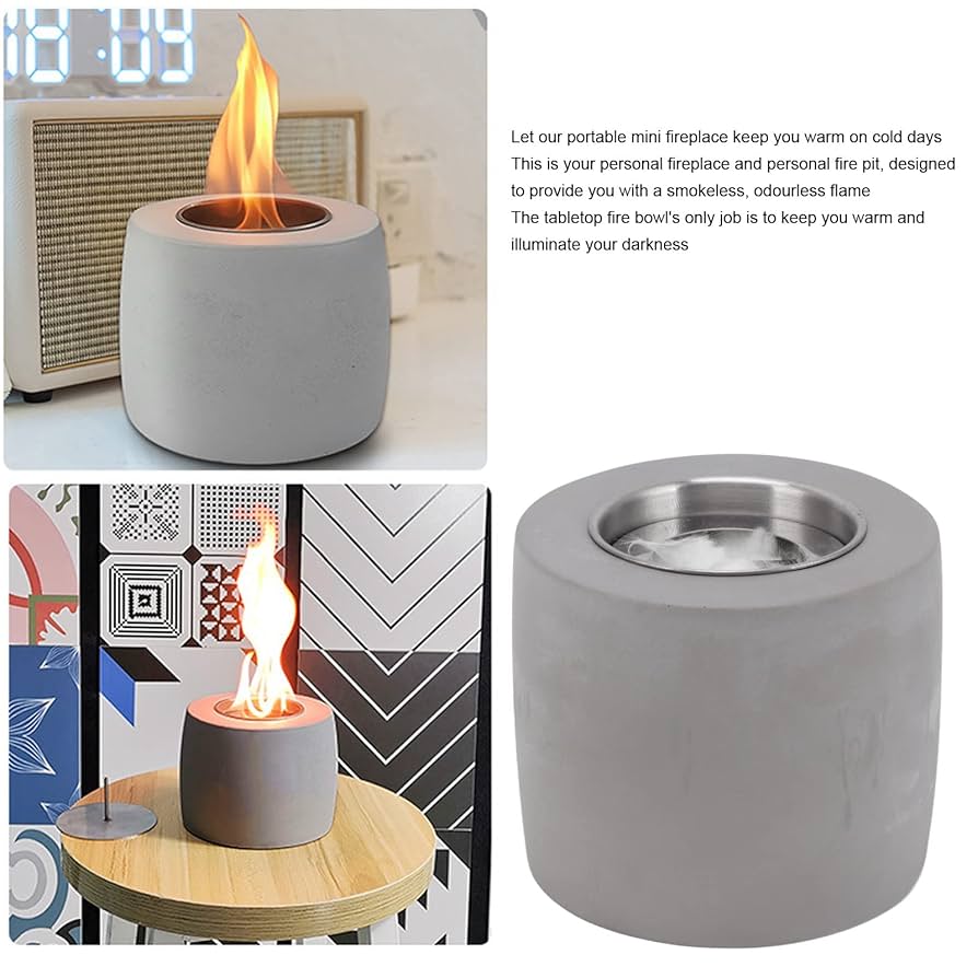 ファイヤーピット　卓上暖炉　屋外　屋内　コンクリートボウル Amazon.co.jp: テーブルトップファイヤーピットボウル