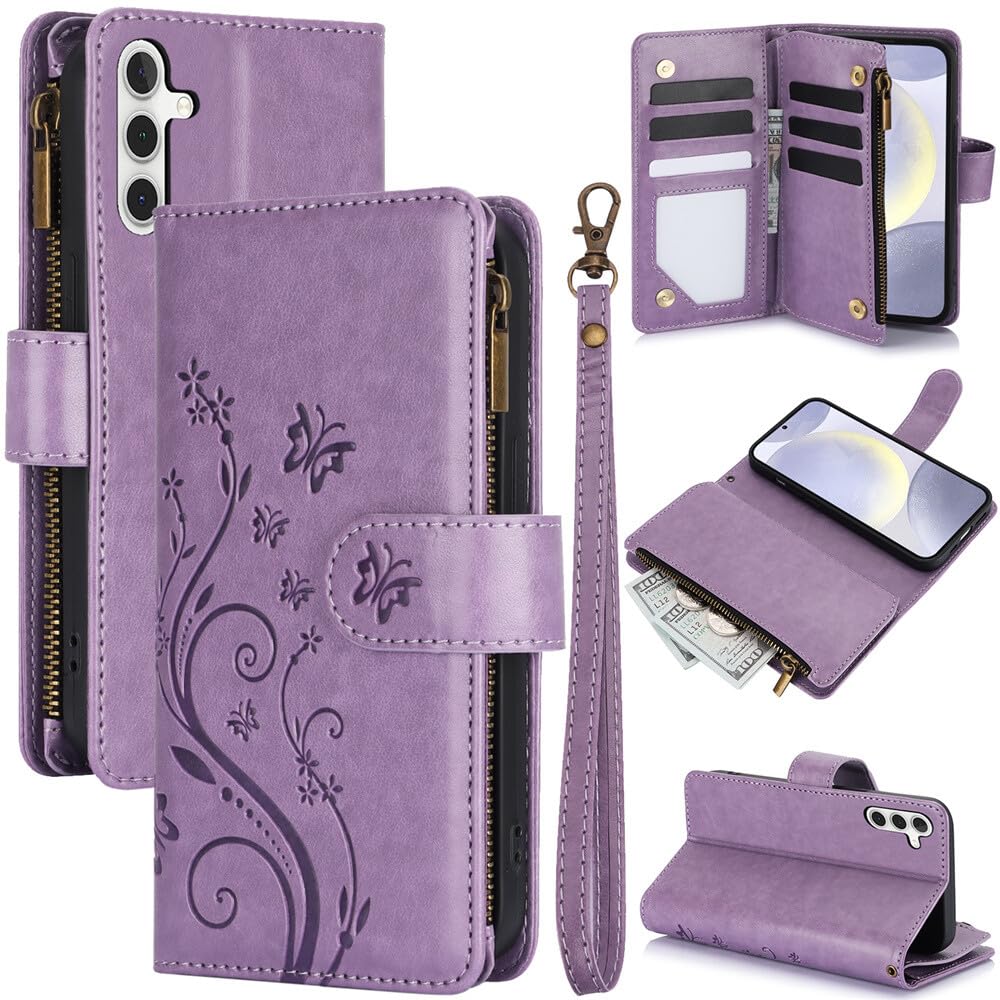 Étui Samsung S10 Plus violet clair portefeuille cuir housse protection rabat - 8