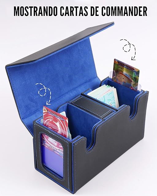 Foto 3 de 7 de Azyvum Commander Deck Box - Caja de juego de cartas con ventana de visualización, 2 cajas de cubierta MTG…