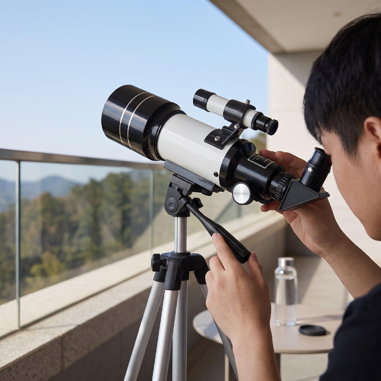 Astronomia Teleskop, 70mm Apertura, 300mm Ogniskowa | Wielowarstwowe Szkło Optyczne, Powiększenie od 15x do 50x, w Zestawie Uchwyt na Telefon, łatwy montaż w 15 Minut, Przenośna