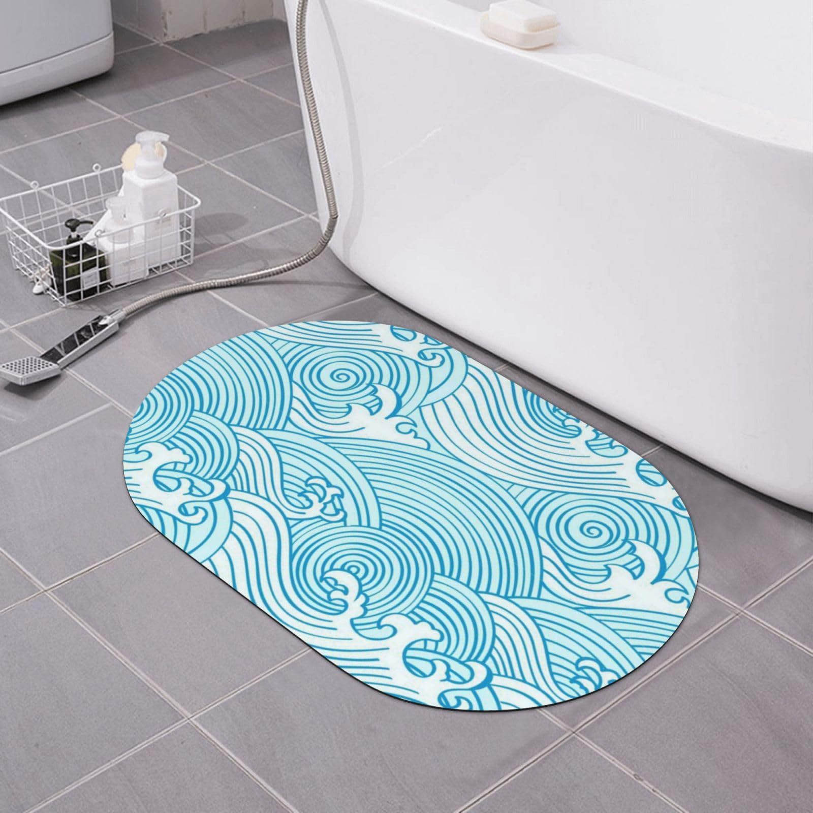 Tapis de bain séchage rapide antidérapant absorbant en terre de diatomées pour la maison