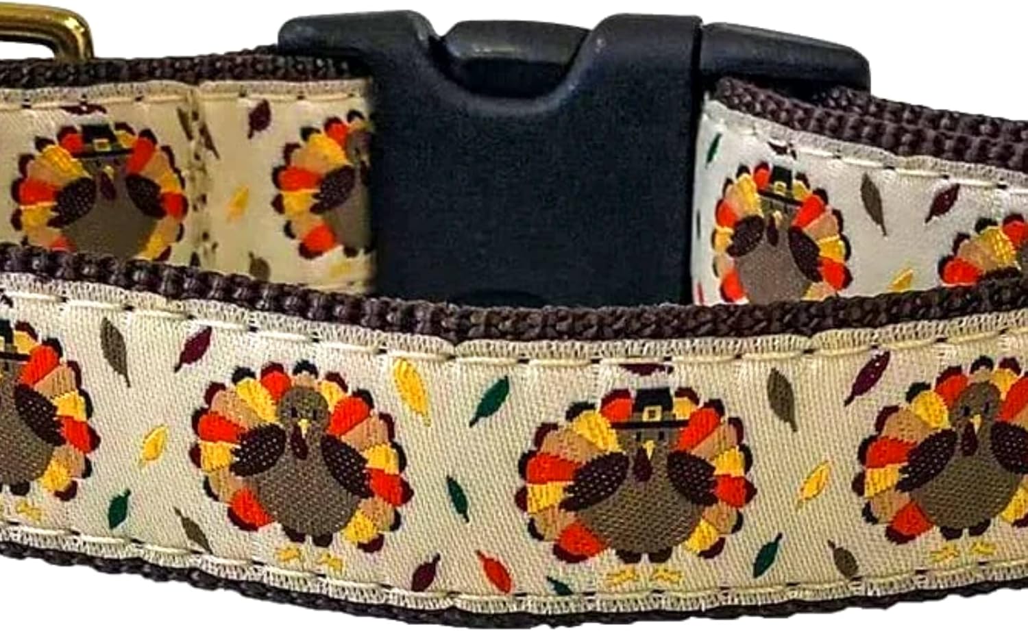 Midlee Thanksgiving Turkey Buckle Dog Collar- Made in The USA (Medium)