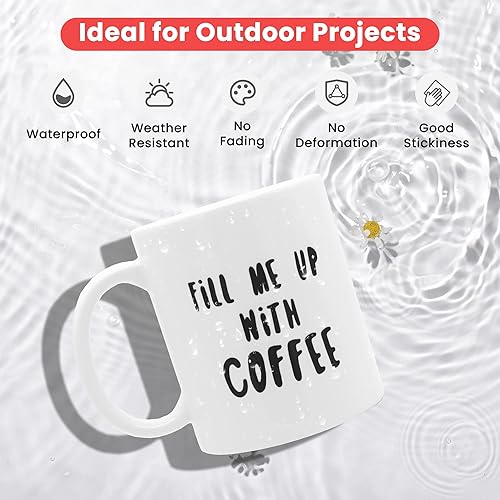 Vista 31 de Glossy Black Permanent Vinyl - 12" x 11 FT, Vinyl for Decor Sticker, Car Decal, Scrapbooking, Signs, Waterproof Window & Home Decal Glossy