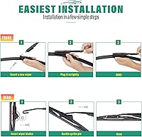 Vista 28 de 26" 20" 16" Windshield Wiper Blades Replacement for Dodge Grand Caravan 2008-2020 / Chrysler Town & Country 2008-2016 Premium All Weather Front Rear