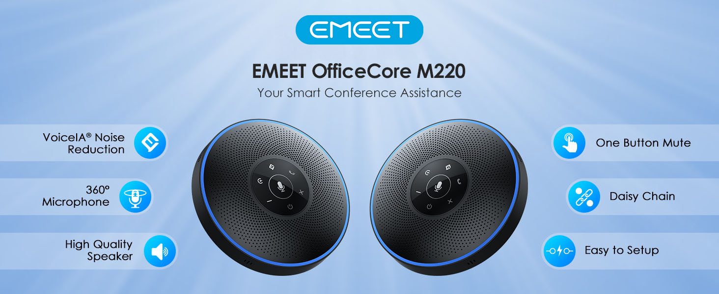 Amazon.com: EMEET Bluetooth Speakerphone - Daisy Chain/Use Alone 