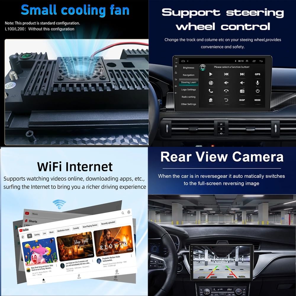 Generico Autoradio Android da 15 Pollici con Touchscreen per Honda Fit Jazz 2004-2007 con Bluetooth, FM, DSP, RDS, GPS, comandi al Volante, Telecamera di retromarcia, Touchscreen HD e Android Auto (D