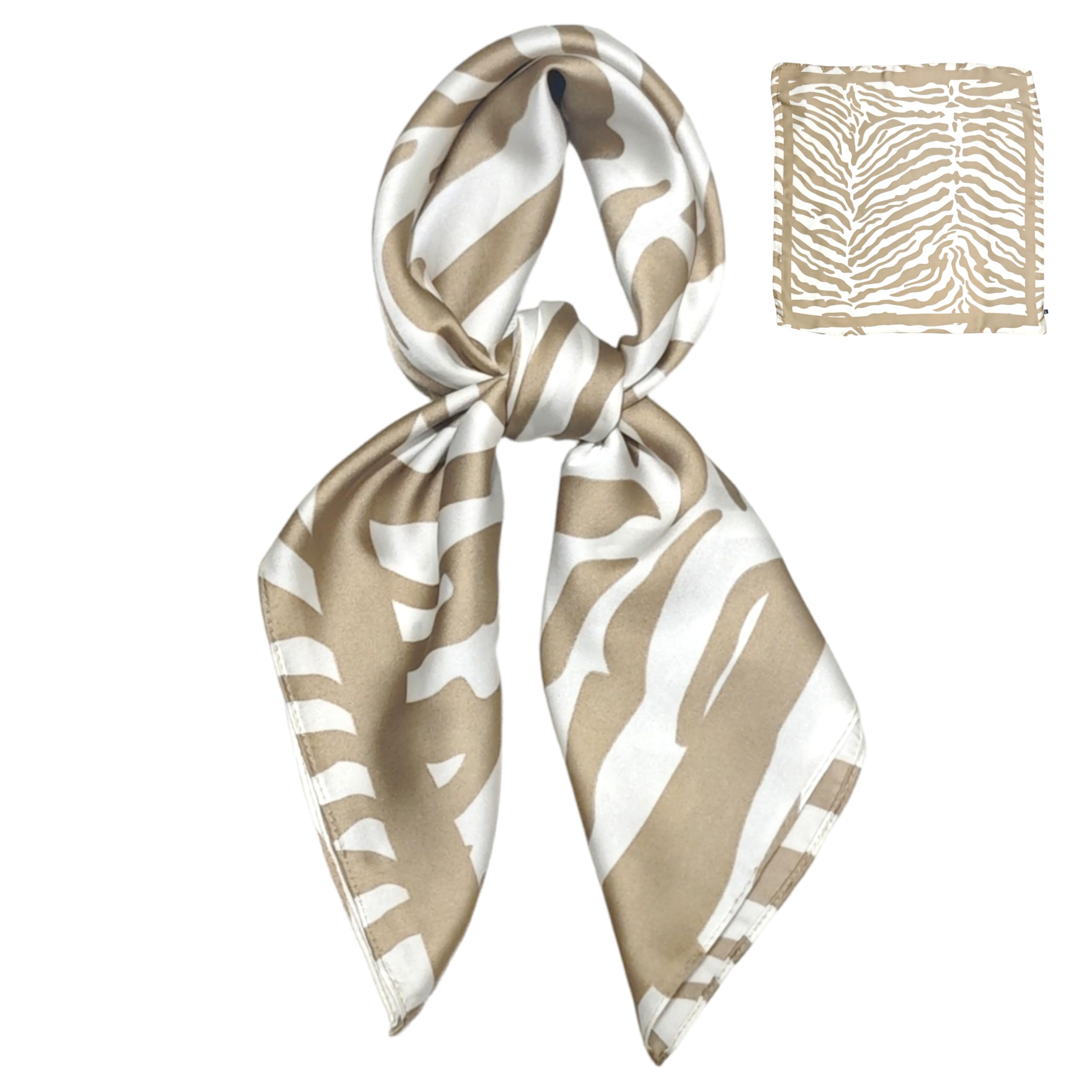 GIMIRO Damen Quadratisches Tuch, 70x70 cm, Polyester-Satin, Paisley, Leopard und Abstrakte Muster, Weich und Glänzend