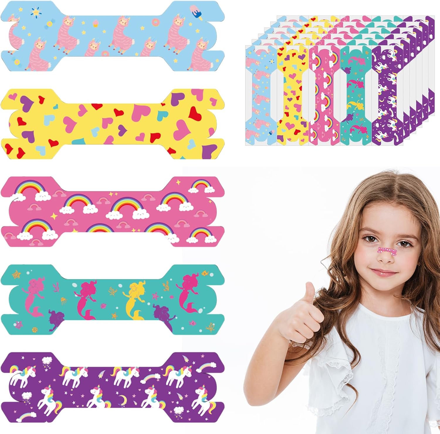 30 Pack Small Size Kids Nasal Strips 1.73 * 0.55'' Kids Nose Strips Kids Breathing Strips Snoring Strips Breathing Nasal Strip for Snoring Nose Tape Sleeping Nasal Strips