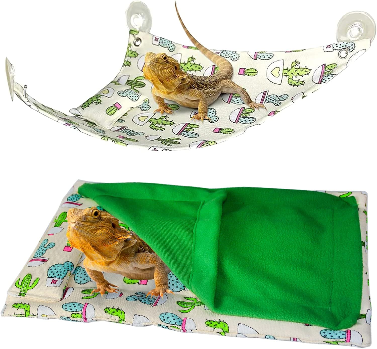 CHPPEY Reptile Sleeping Bag with Hammock - Sleeping Bed with Pillow and Blanket, Hammock Swing Hanging Bed Lounger Ladder for Bearded…