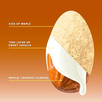 SkinnyDipped Maple Kiss Almonds, Healthy Snack, Plant Protein, Gluten Free, 3.5 oz Resealable Bags, Pack of 5, Seasonal Flavor