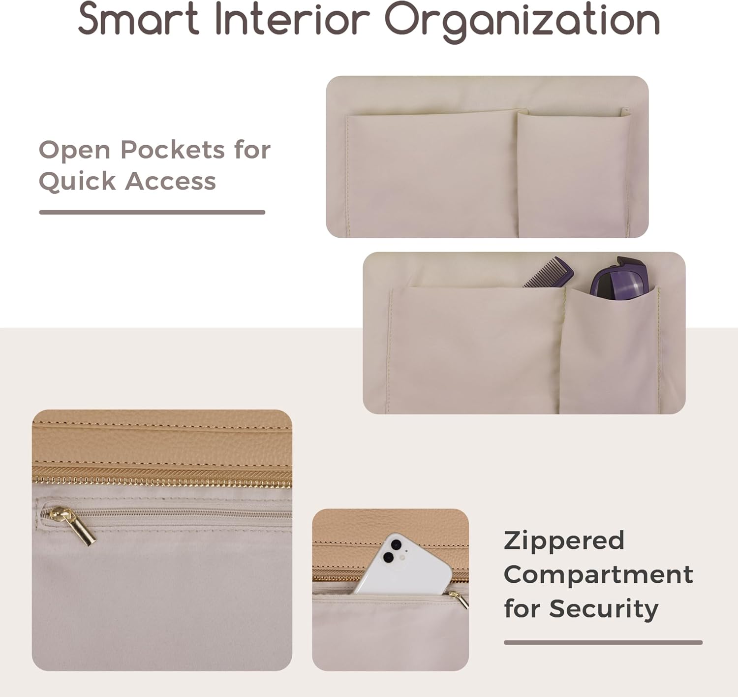 Tote Bag for Women, Large Capacity PU Leather Handbag/Shoulder Bag, Work Purse for Commuting, Shopping, Date & Class - Image 5