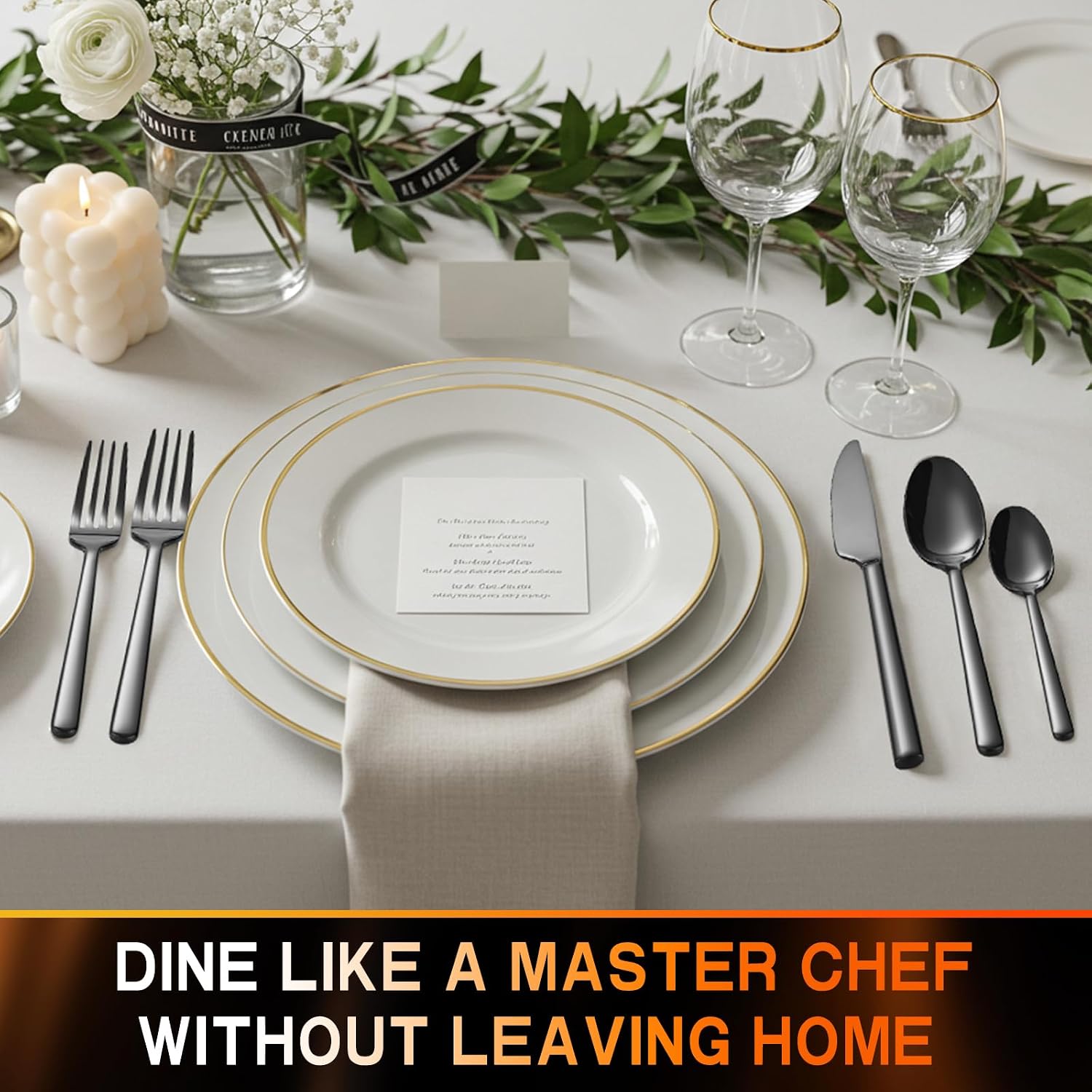 40-Piece Black Silverware Set, Heavy-Duty Stainless Steel Black Flatware Set for 8, Cutlery Set with Modern Round Handle, Mirror Polished Utensils Set, Dishwasher Safe image 5