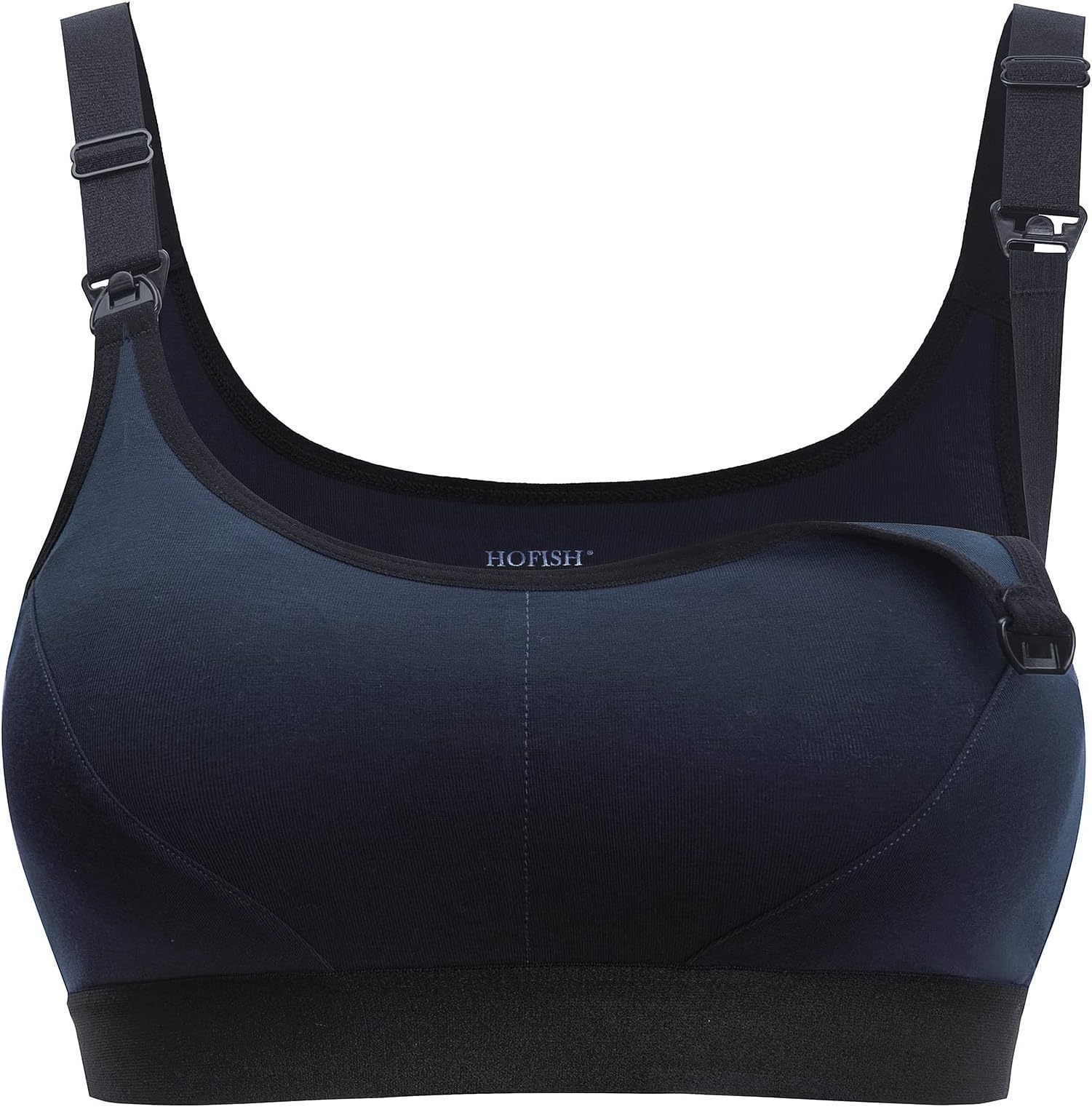 HOFISH Women's Low Impact Maternity Nursing Sports Bra Racerback Stretchy Breastfeeding Bras
