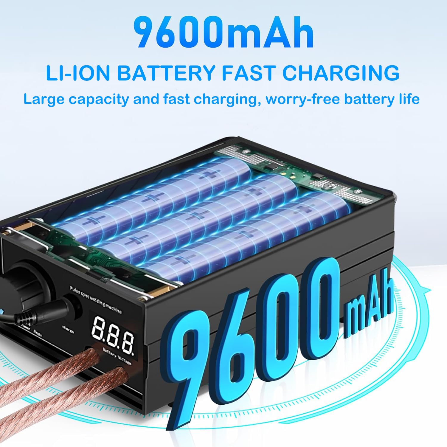 Saldatrice a Punti,Portatile 8000W Saldatrice a Punti per Batterie con Pedale, 1-9 Marce Regolabili per fai da te e produzione di batterie(0,1-0,3mm Foglio di Nichel)